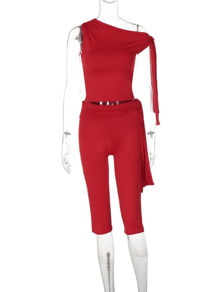 Women's Sporty Skew Collar Two Piece Set