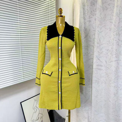 Wholesale Women's Knit Long Sleeve Ribbed Dress