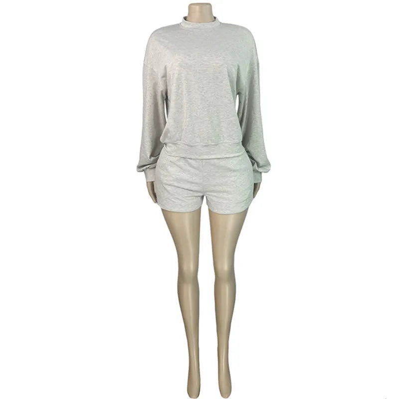 Women's Long Sleeve Fall Crewneck Sweatshirt Two Piece Set