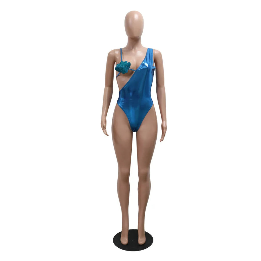 Women's Sequin Cutout Swimwear Bronzing Shiny Bikini Set