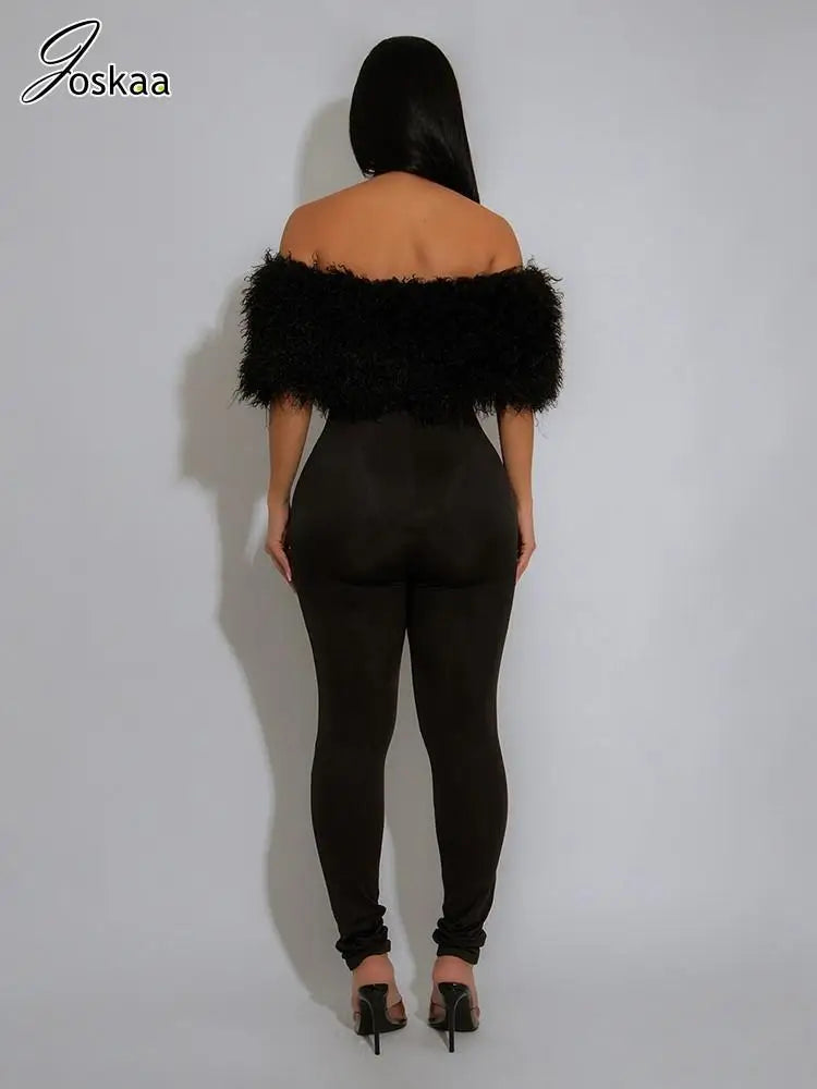 Women's Backless Strapless Bodycon Romper Black – Front View