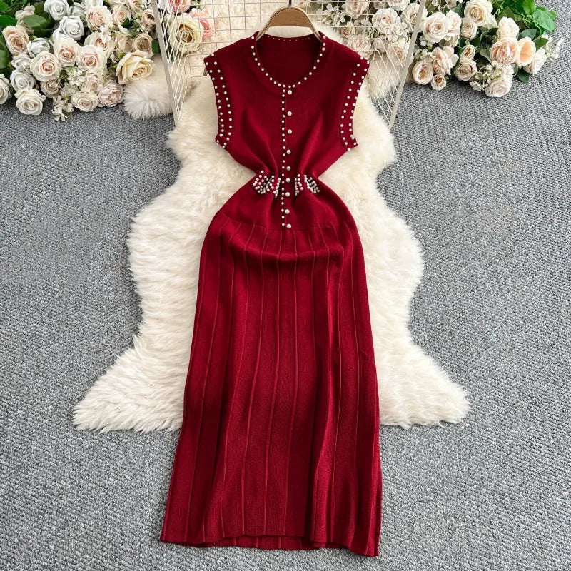 Women's Sleeveless Pleated Bodycon Dress