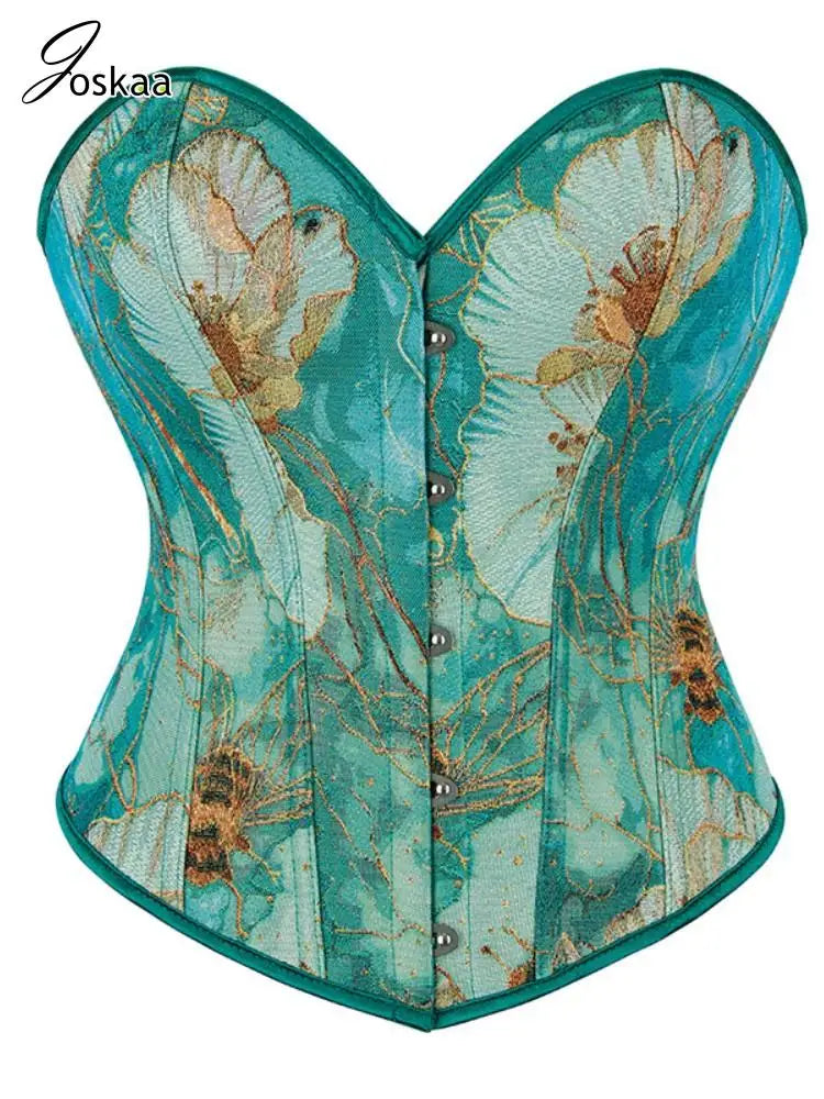 Women's Vintage Bustier Bee Two Piece Set Coffee – Detail View