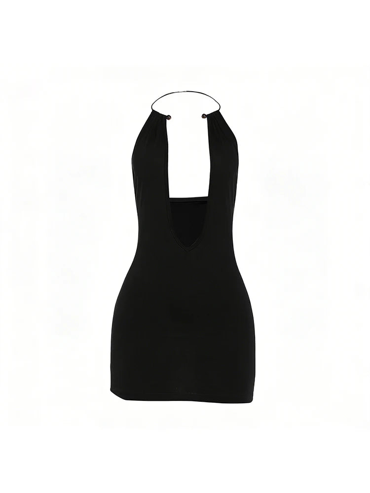 Joskaa Backless Halter Sleeveless Bodycon Mini Dress - mini dress image 5
