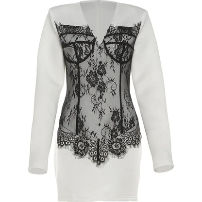 Joskaa Lace Long Sleeve Bodycon Dress - bodycon dress image 5