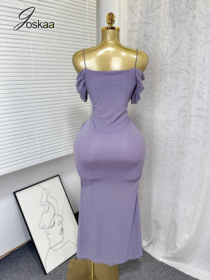 Women's Mesh Sequin Ruched Sleeveless Maxi Dress - Side View
