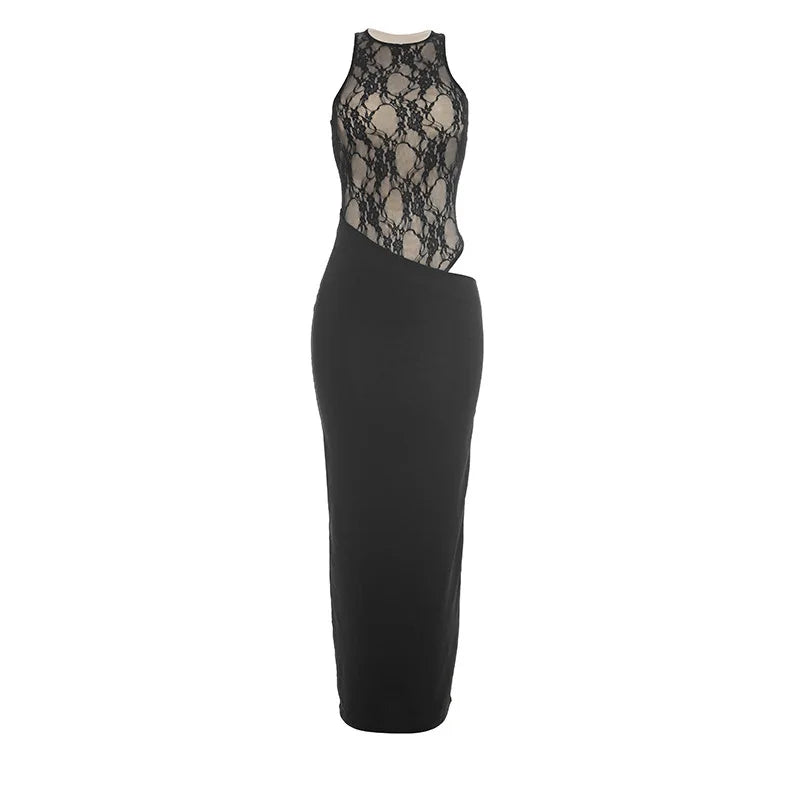 Women's Lace Sleeveless Bodycon Maxi Dress - Additional View 7