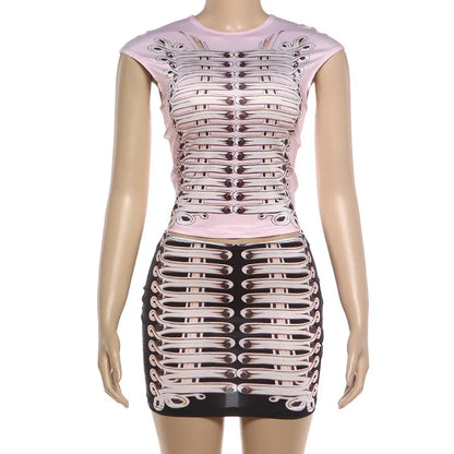 Wholesale Women's Sleeveless Mini Two Piece Set