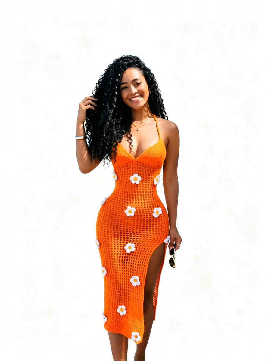 Women's Knit Backless Cutout Ribbed Maxi Dress