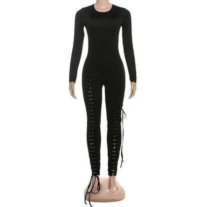 Women's Cutout Long Sleeve Bodycon Romper