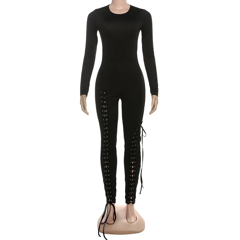 Women's Cutout Long Sleeve Bodycon Romper