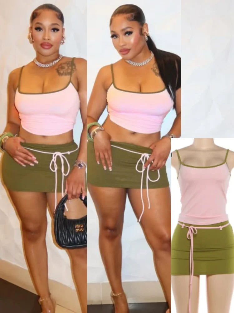 Women's Backless Bodycon Two Piece Set - Women's Fashion Wholesale - Front View