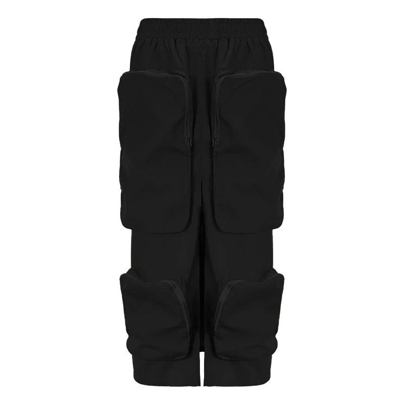 Women's High Waist Zip Harajuku Cargo Skirt