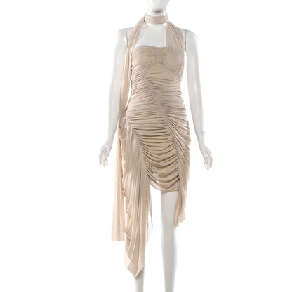 Joskaa Ruched Backless Sleeveless Bodycon Mini Dress - mini dress image 5