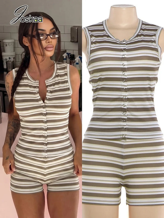 Women's Striped Two Piece Set - Women's Fashion Wholesale - Front View