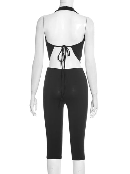 Joskaa Backless Two Piece Set Sporty Metal Hollow - two piece set image 4