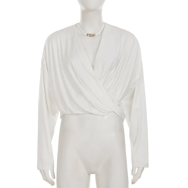 Wholesale Women's Loose White Fall Fashion Top