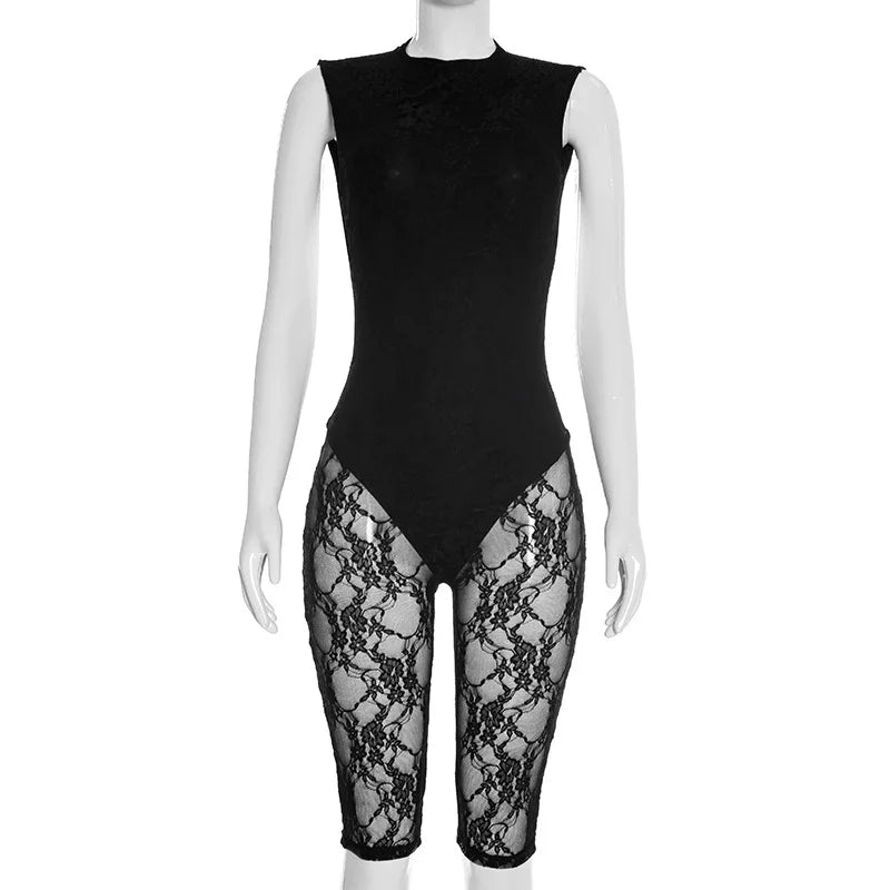 Joskaa Lace Backless Sleeveless Bodycon Romper - romper image 5