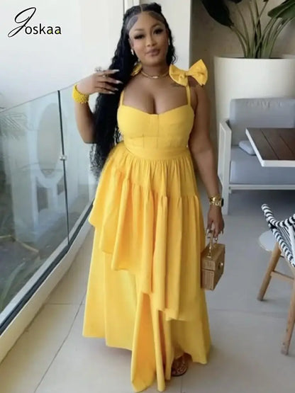 Wholesale Women's Bow Tie Neck Maxi Dress – Women's Fashion Wholesale – Front View