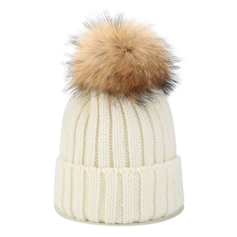 Wholesale Women's Ribbed Knit Beanie Hat – Back View