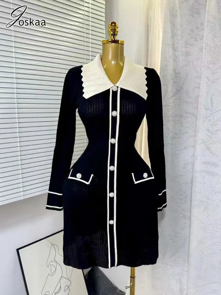 Wholesale Women's Knit Long Sleeve Ribbed Dress – Women's Fashion Wholesale – Front View