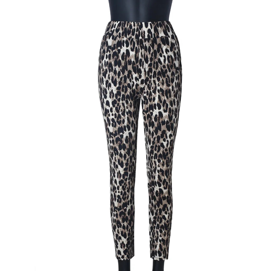 Wholesale Women's Leopard Print High Waist Pants