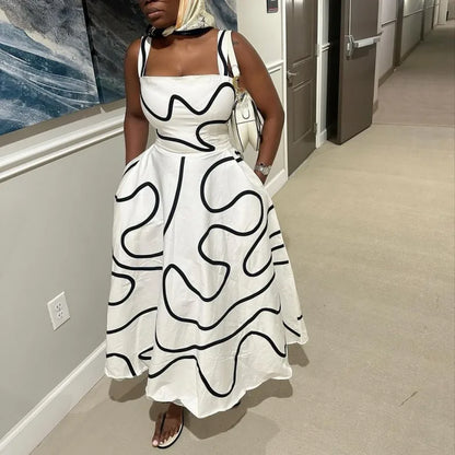 Wholesale Women's Stripe Sleeveless Maxi Dress