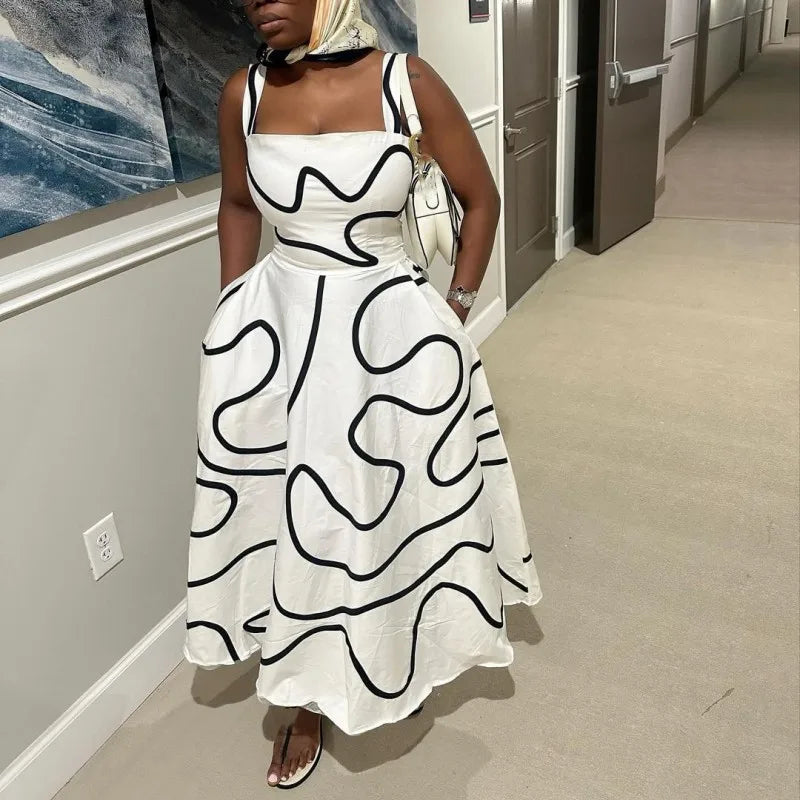 Wholesale Women's Stripe Sleeveless Maxi Dress