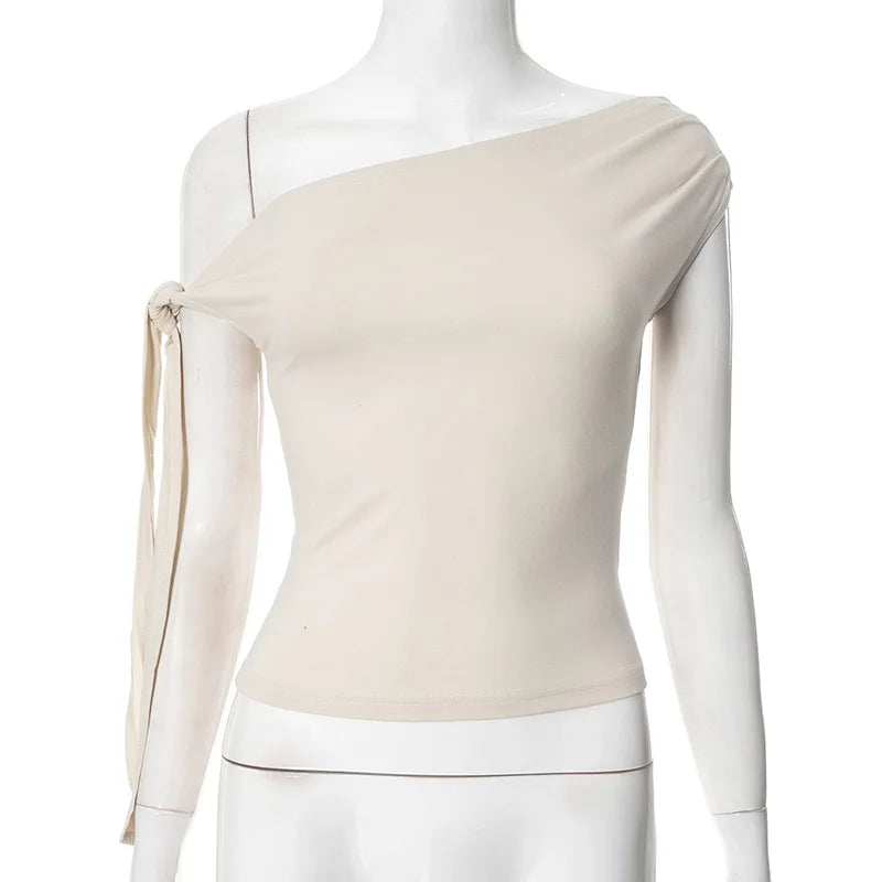 Women's Ruched Sleeveless Asymmetrical Solid Tshirt Top