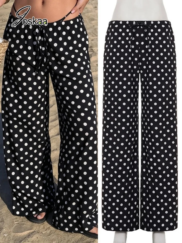 Wholesale Women's Polka Dot Beach Vacation Pants – Women's Fashion Wholesale – Front View