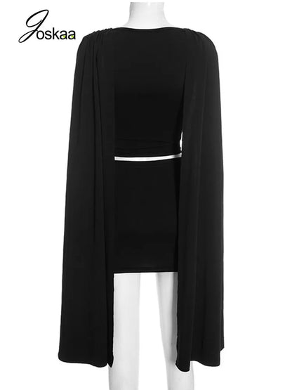 Women's Ruched Mini Elegant Ribbon Tank Two Piece Set Black – Detail View