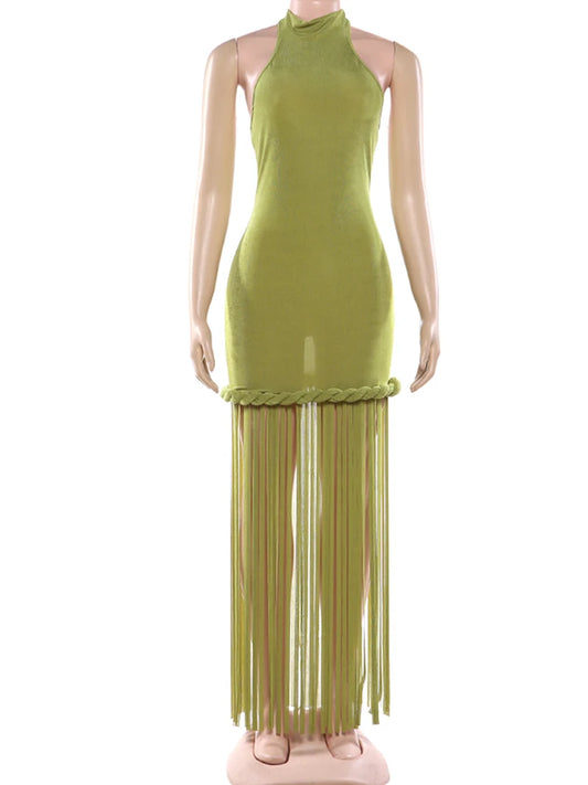 Joskaa Backless Halter Sleeveless Bodycon Maxi Dress - maxi dress image 2
