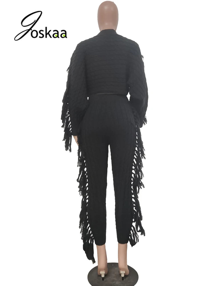 Women's Knit Long Sleeve Crop Two Piece Set 200004889 – Detail View
