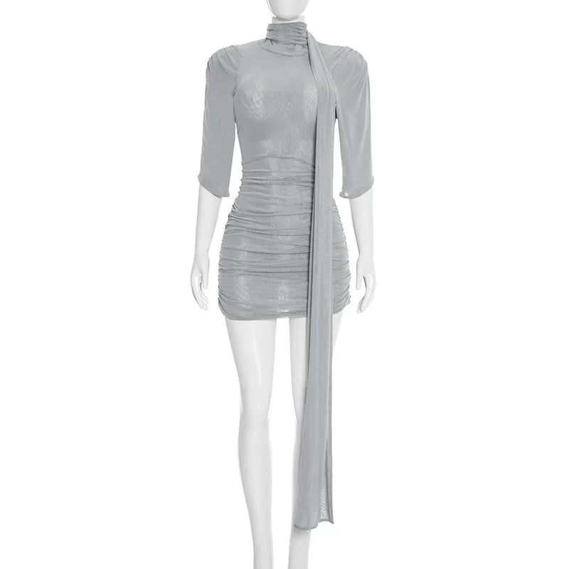 Joskaa Mesh Bodycon Mini Dress Beach High Neck - mini dress image 5