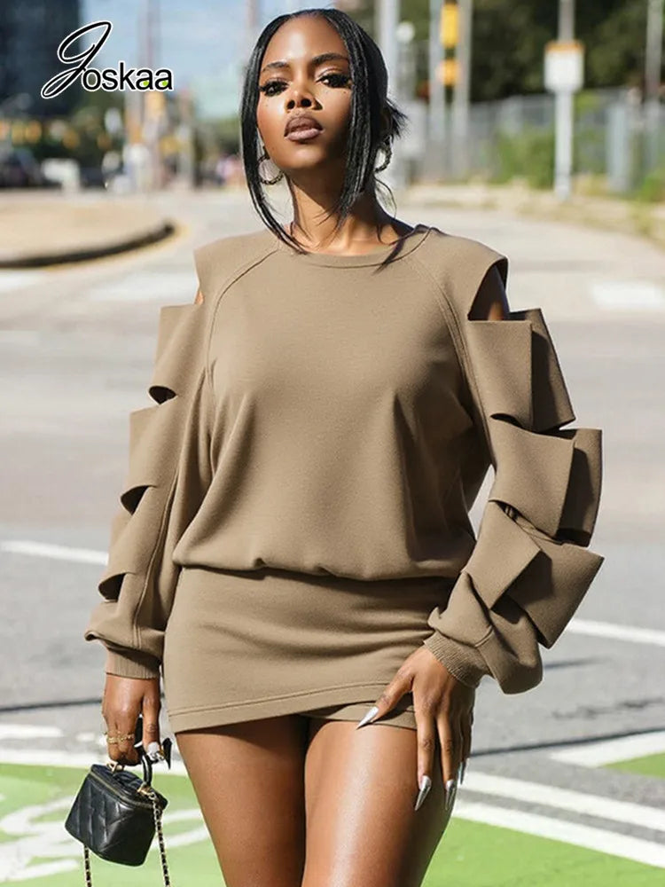 Women's Cutout Long Sleeve Two Piece Set – Women's Fashion Wholesale – Front View