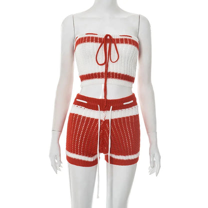 Women's Knit Ribbed Two Piece Bikini Set