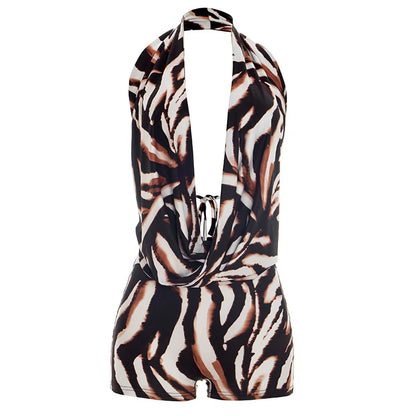Women's Backless V-neck Halter Two Piece Set - Additional View 7