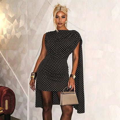 Women's Polka Dot Mesh Bodycon Mini Dress - Additional View 10