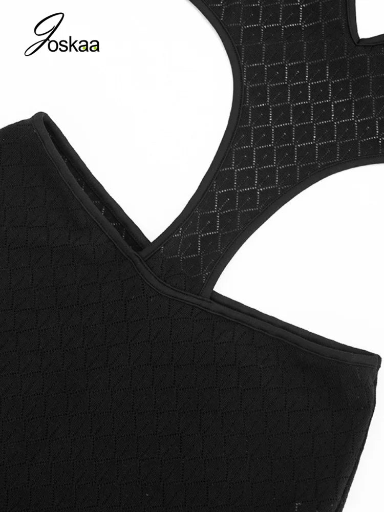 Women's Ribbed Knit Backless Cutout Halter Romper - Model Wearing Style