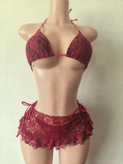 Women's Lace Swimwear Bikini Triangle Tie - Additional View 12