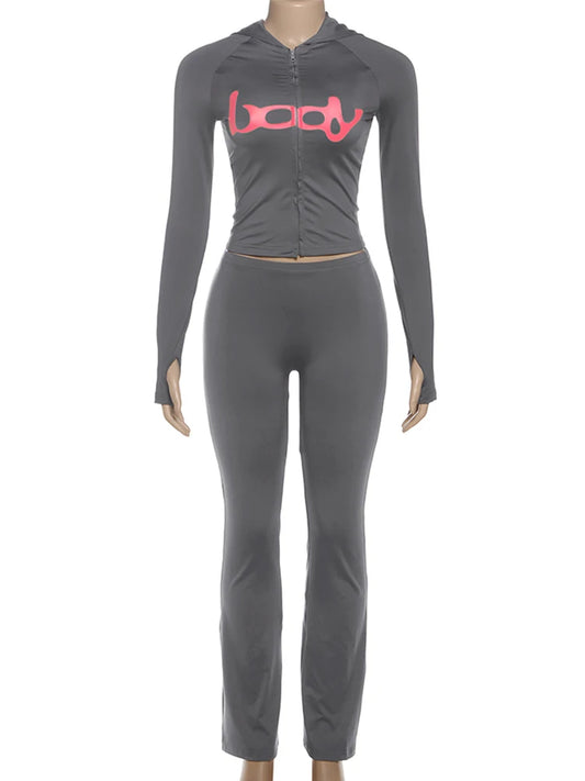 Joskaa Hooded Long Sleeve Two Piece Set - two piece set image 2