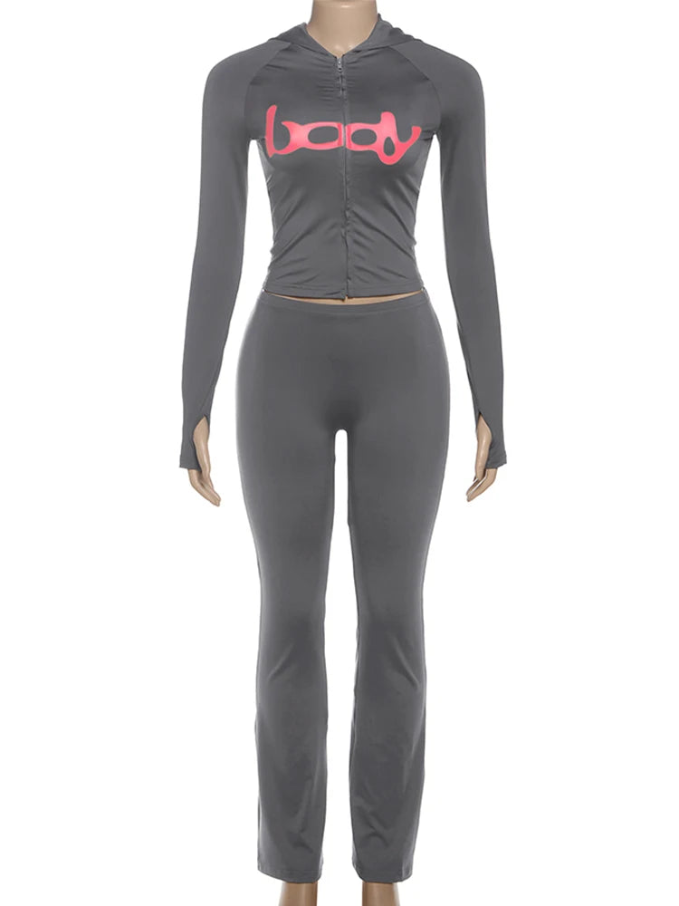 Joskaa Hooded Long Sleeve Two Piece Set - two piece set image 2