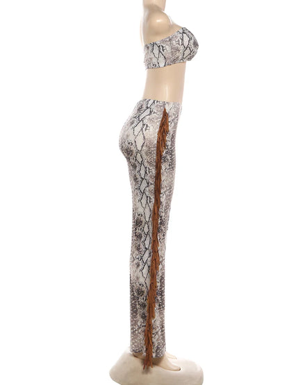 Joskaa Two Piece Set Print Beach Wrap - two piece set image 3