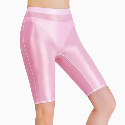 Women's High Waist Glossy Stretchy Workout Pants