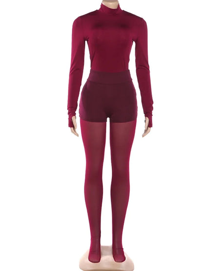 Joskaa Mesh Long Sleeve Two Piece Set - two piece set image 6
