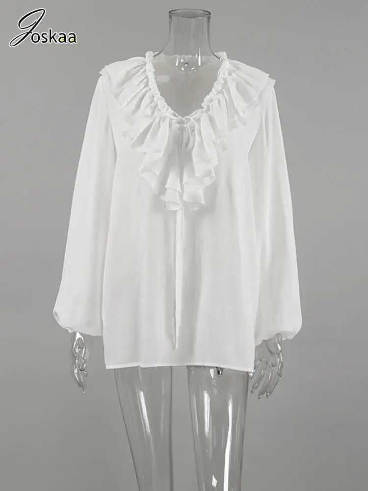 Wholesale Women's White Chiffon Blouse Top White – Back View