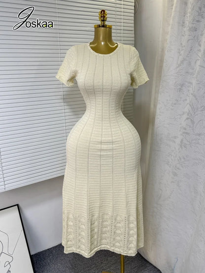 Women's Knit Cutout Short Sleeve Maxi Dress 1052 – Back View