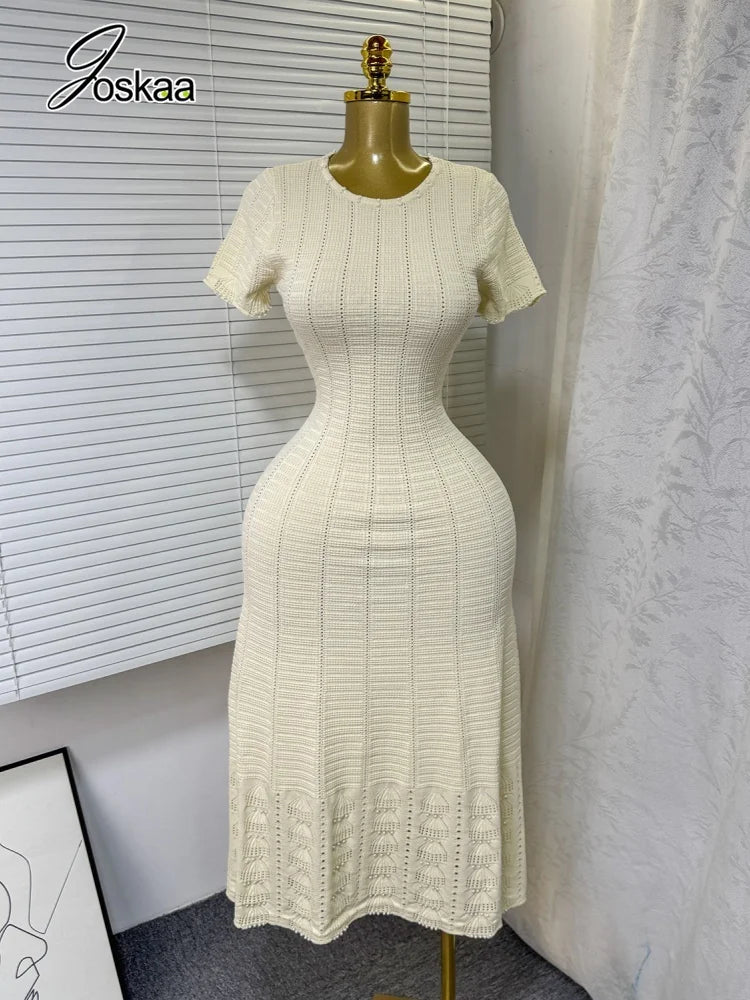Women's Knit Cutout Short Sleeve Maxi Dress 1052 – Back View