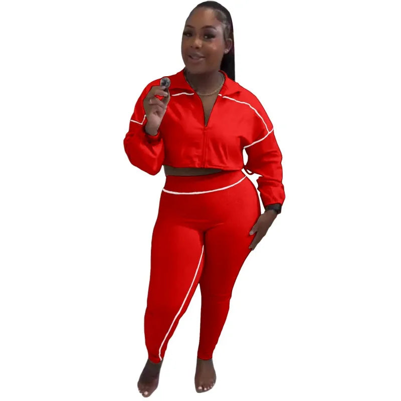 Women's Long Sleeve Bodycon Two Piece Set