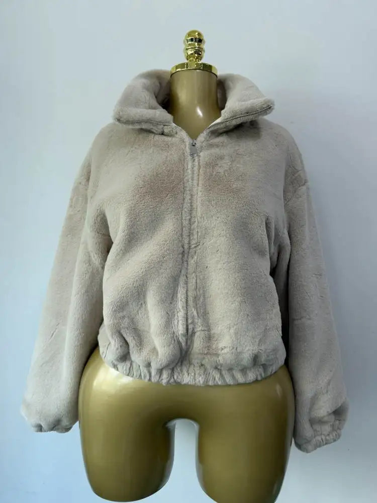 Wholesale Women's Long Sleeve Crop Zip Jacket – Women's Fashion Wholesale – Front View